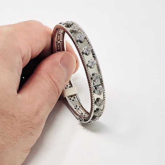 18K Gold OverLay 925KSterling SilverWithCZBracelet - Picture 2 of 4